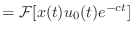 $\displaystyle = {\cal F}[x(t) u_0(t) e^{-ct}]$