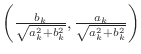 $ \left(
\frac{b_k}{\sqrt{a_k^2 + b_k^2}}, \frac{a_k}{\sqrt{a_k^2 + b_k^2}}
\right)$