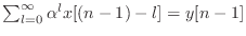 $ \sum_{l = 0}^{\infty} \alpha^l x[(n - 1) - l] = y[n - 1]$